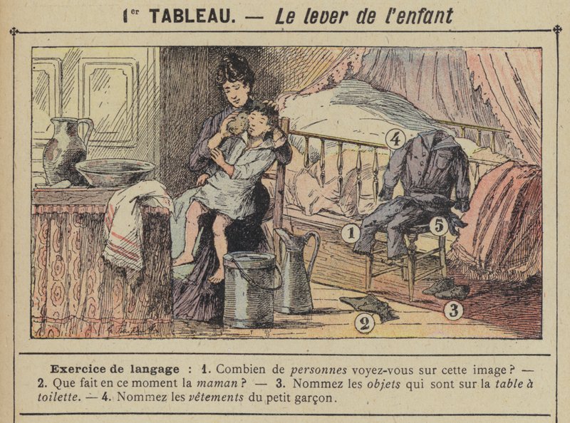 Barnets uppkomst (färg litho) av Gustave Fraipont