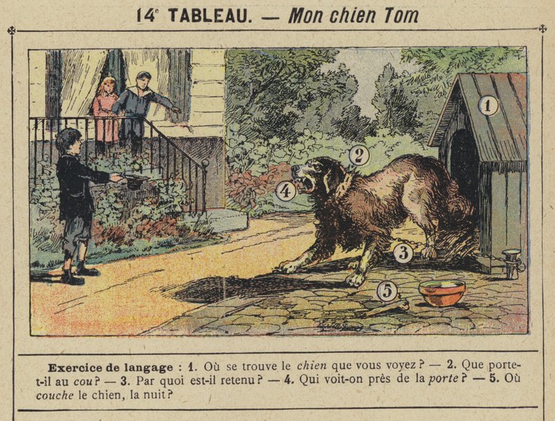 Min hund Tom (färg litho) av Gustave Fraipont