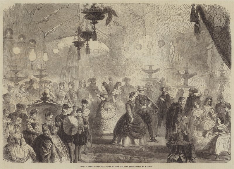 Grand Fancy-Dress Ball given by the Duke of Medina-Coeli at Madrid  av Gustave Janet