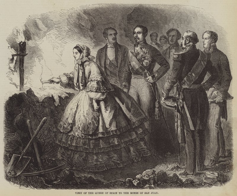 Visit of the Queen of Spain to the Mines of San Juan  av Gustave Janet