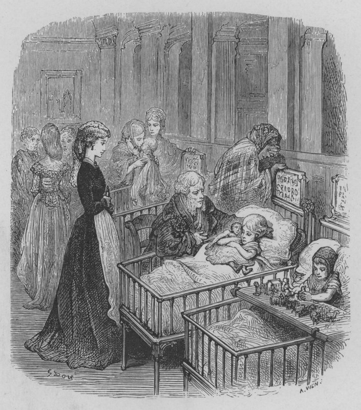 Barnsjukhuset av Gustave after Dore