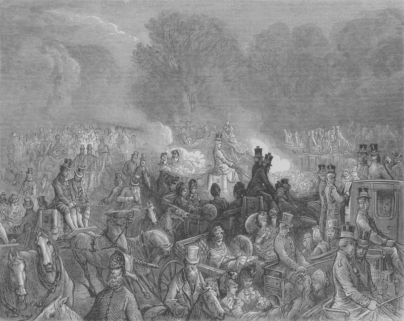 En West-End Street tre timmar på eftermiddagen av Gustave after Dore