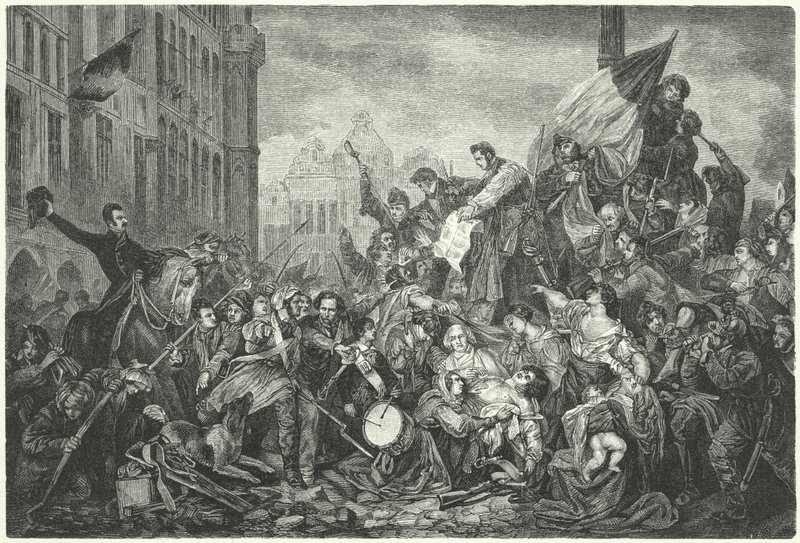 Avsnitt av den belgiska revolutionen 1830 av Gustave Wappers