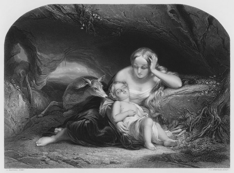 Genevieve av Brabant, från bilden i Kungliga Samlingen av Gustave Wappers