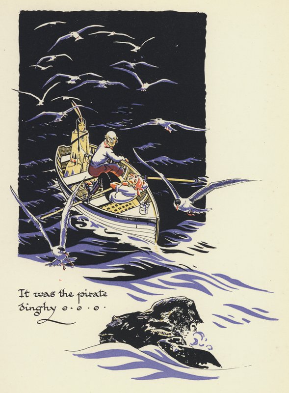 Peter Pan och Wendy: Det var piratjollen (färg litho) av Gwynedd M. Hudson