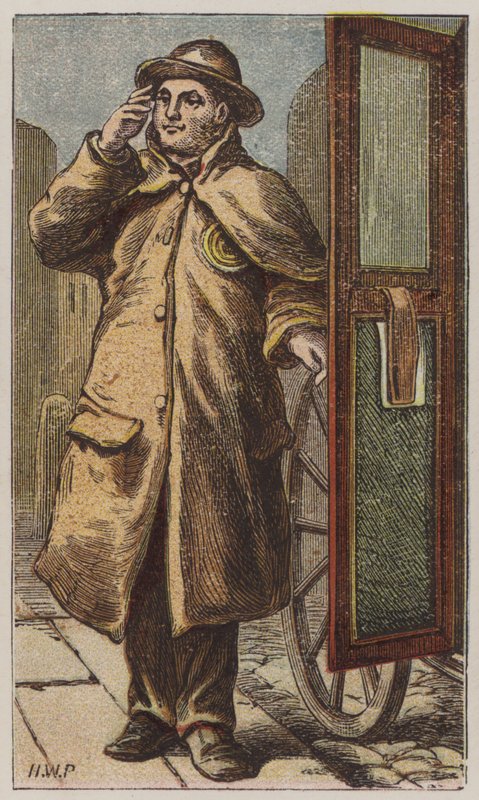 Cabman (färg litho) av H.W. (after) Petherick