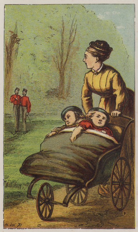 Nursemaid (färg litho) av H.W. (after) Petherick