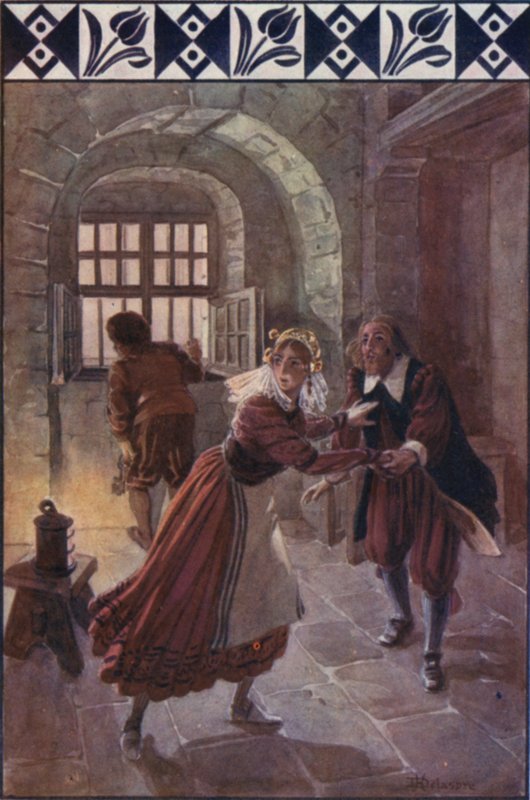 "Klockan nio i kväll", sa hon till honom (färg litho) av H. Delaspre