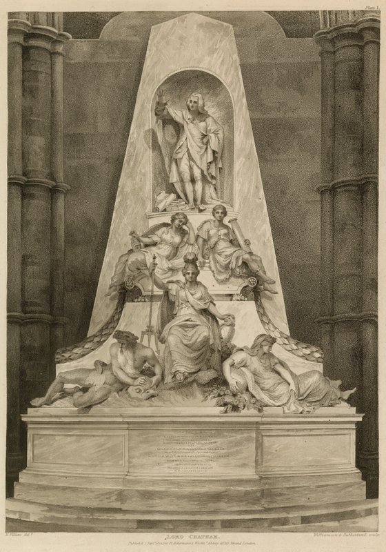 Monument över Lord Chatham i Westminster Abbey, London av H. Villiers