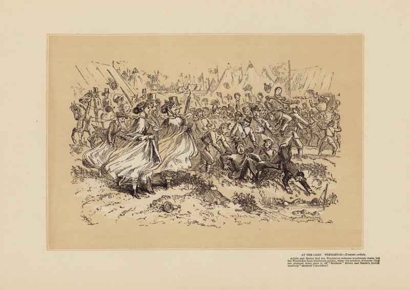 The Wimbledon Meeting, nr 1, The War-horse (gravyr) av Hablot Knight (1815 92) Browne