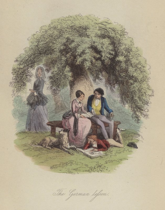Illustration för Lewis Arundel eller The Railroad of Life av Frank E Smedley (färgad gravyr) av after Hablot Knight Browne