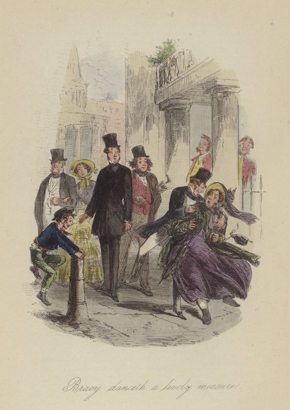 Illustration för Lewis Arundel eller The Railroad of Life av Frank E Smedley (färgad gravyr) av after Hablot Knight Browne