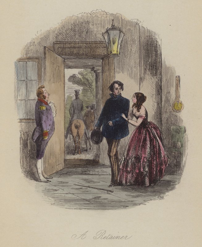 Illustration för Lewis Arundel eller The Railroad of Life av Frank E Smedley (färgad gravyr) av after Hablot Knight Browne