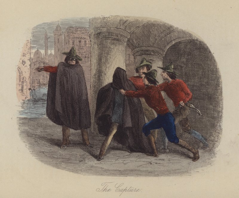 Illustration för Lewis Arundel eller The Railroad of Life av Frank E Smedley (färgad gravyr) av after Hablot Knight Browne