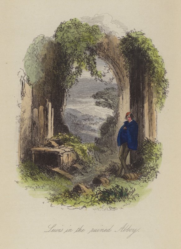 Illustration för Lewis Arundel eller The Railroad of Life av Frank E Smedley (färgad gravyr) av after Hablot Knight Browne