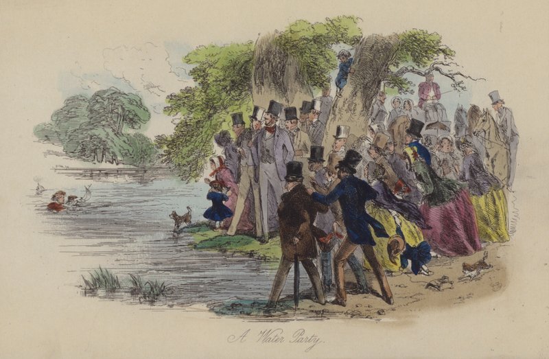 Illustration för Lewis Arundel eller The Railroad of Life av Frank E Smedley (färgad gravyr) av after Hablot Knight Browne