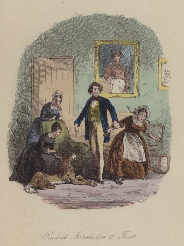 Illustration för Lewis Arundel eller The Railroad of Life av Frank E Smedley (färgad gravyr) av after Hablot Knight Browne