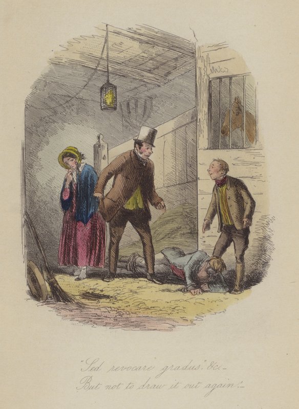 Illustration för Lewis Arundel eller The Railroad of Life av Frank E Smedley (färgad gravyr) av after Hablot Knight Browne