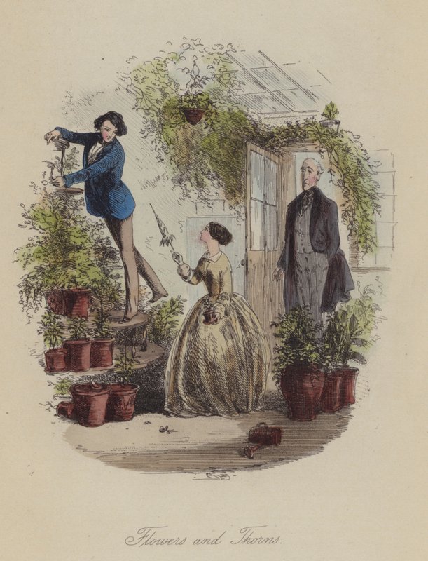 Illustration för Lewis Arundel eller The Railroad of Life av Frank E Smedley (färgad gravyr) av after Hablot Knight Browne