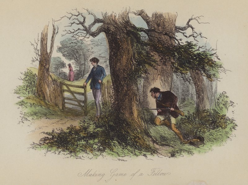 Illustration för Lewis Arundel eller The Railroad of Life av Frank E Smedley (färgad gravyr) av after Hablot Knight Browne