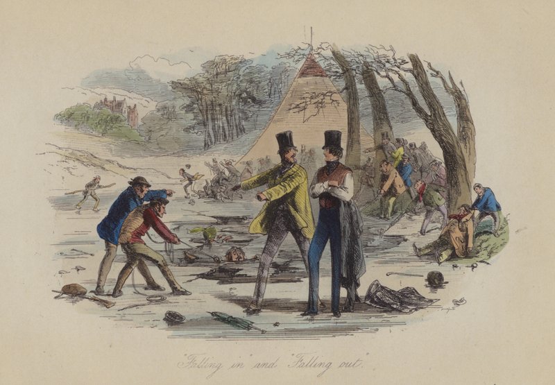 Illustration för Lewis Arundel eller The Railroad of Life av Frank E Smedley (färgad gravyr) av after Hablot Knight Browne
