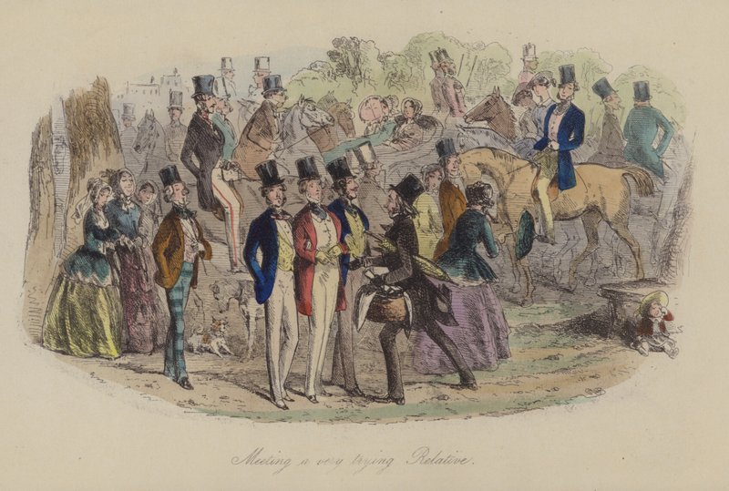 Illustration för Lewis Arundel eller The Railroad of Life av Frank E Smedley (färgad gravyr) av after Hablot Knight Browne