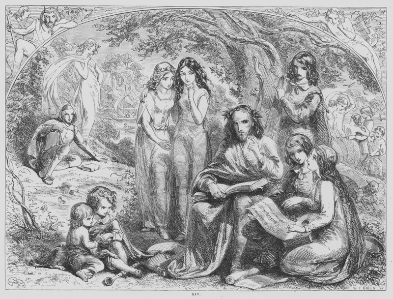 John Milton, LAllegro (gravyr) av after Hablot Knight Browne