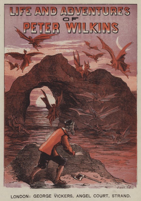 Peter Wilkins liv och äventyr (litho i färg) av after Hablot Knight Browne