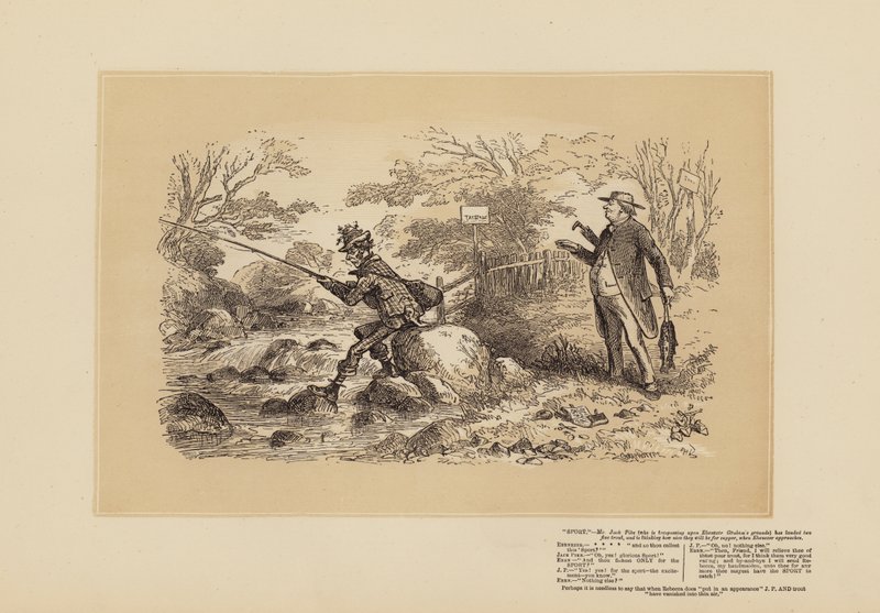 Sportfiskeskisser, nr 2, Mycket lik en tjuvfiskare (gravyr) av Hablot Knight (1815 92) Browne