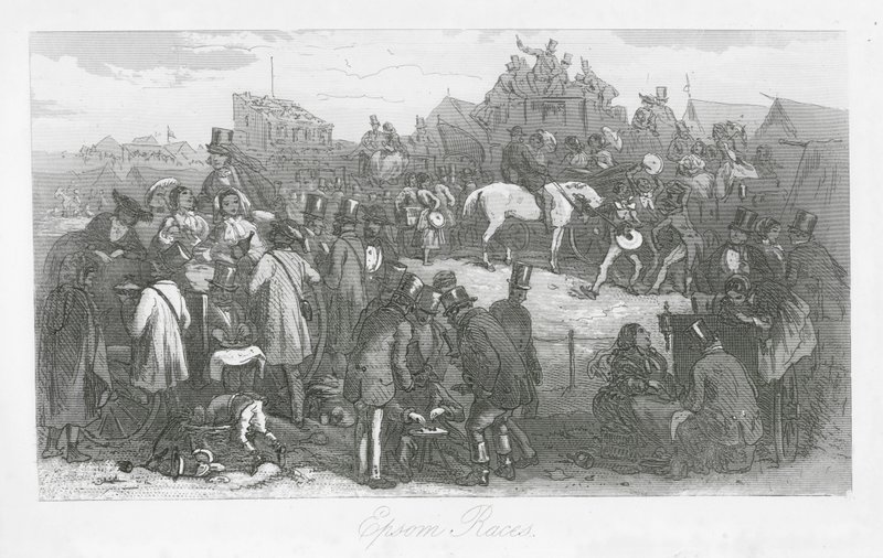 Londons gator: Epsom Races (gravyr) av Hablot Knight (1815 92) Browne