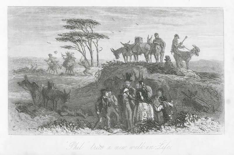 Londons gator: "Phil" prövar en ny väg i livet (gravyr) av Hablot Knight (1815 92) Browne