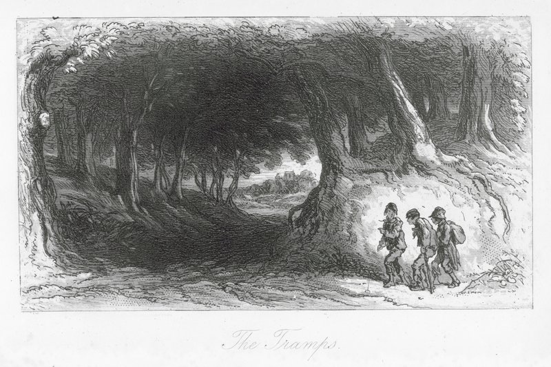 Londons gator: The Tramps (gravyr) av Hablot Knight (1815 92) Browne