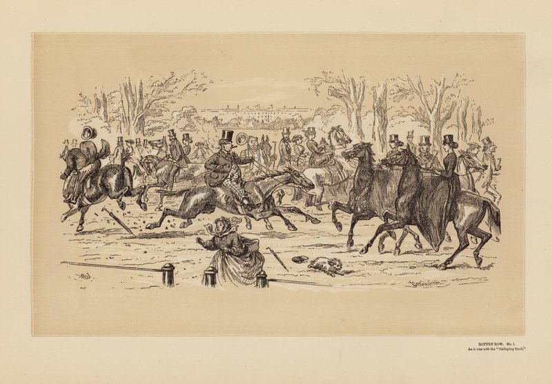 Rotten Row, nr 1, som det var (gravyr) av Hablot Knight (1815 92) Browne