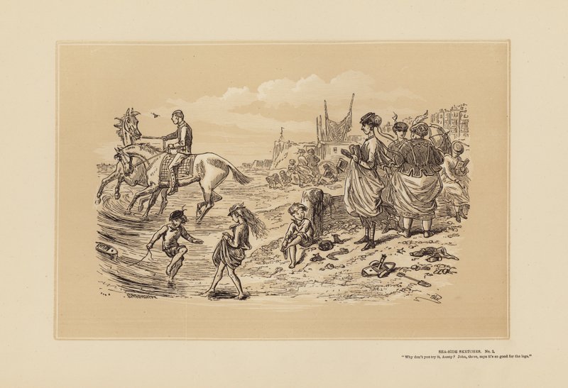 Sea-Side Sketches, nr 2, Det är så bra för benen (gravyr) av Hablot Knight (1815-92) Browne