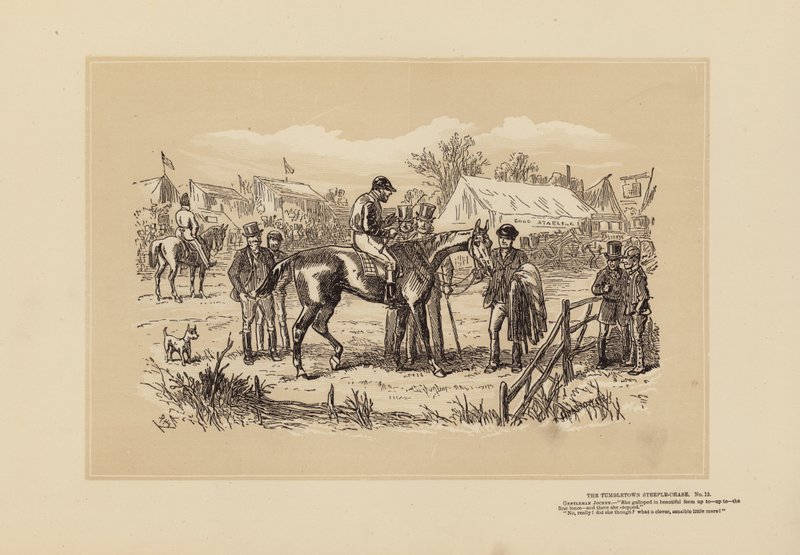 The Tumbletown Steeple-Chase, nr 12, efter loppet (gravyr) av Hablot Knight (1815 92) Browne