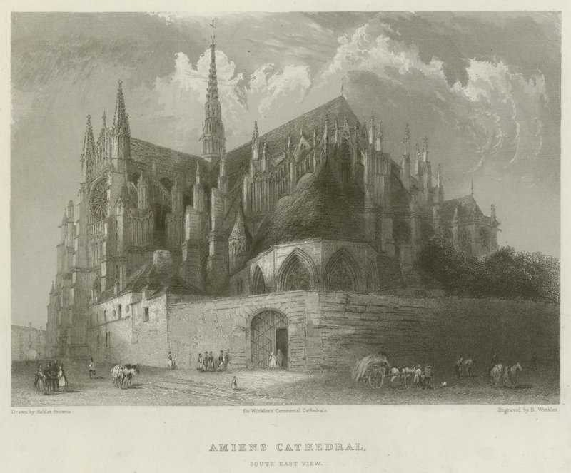 Amiens katedral, sydöstra vy av Hablot Knight Browne
