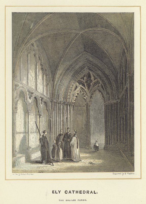 Ely-katedralen, verandan i Galileen av Hablot Knight Browne