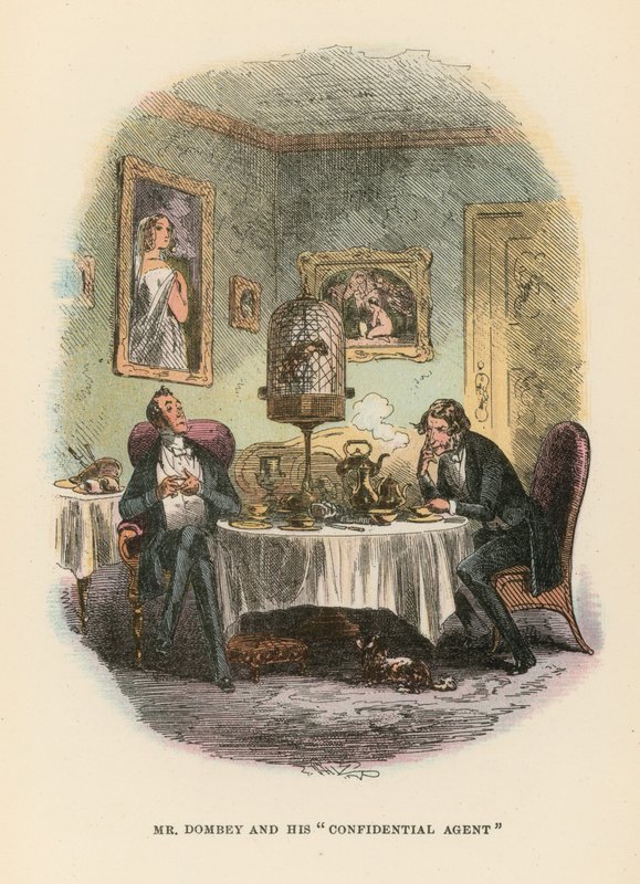 Illustration för Dombey och Son av Hablot Knight Browne