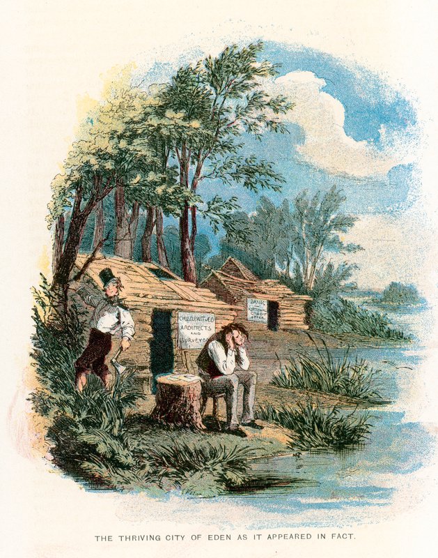 Illustration för Martin Chuzzlewit av Hablot Knight Browne