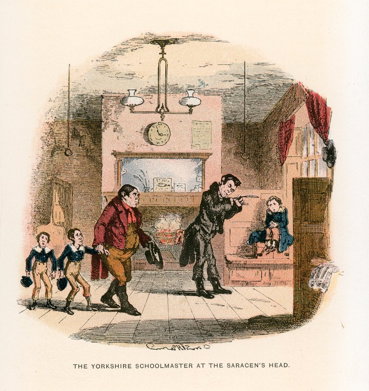 Illustration för Nicholas Nickleby av Hablot Knight Browne