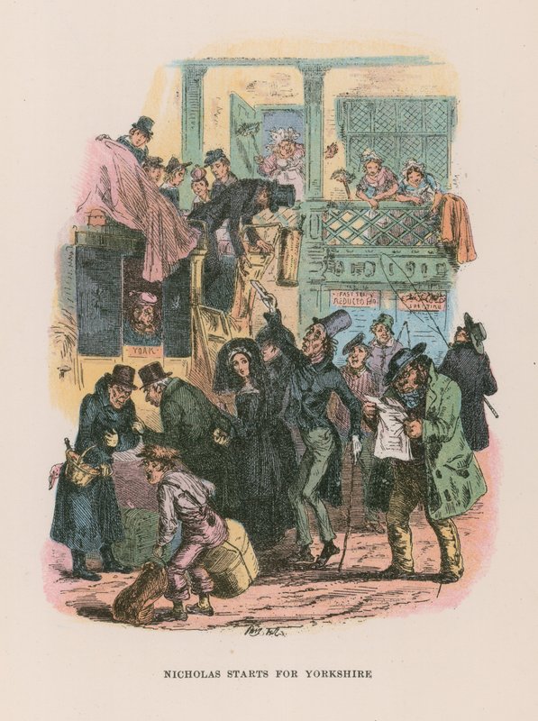 Illustration för Nicholas Nickleby av Hablot Knight Browne