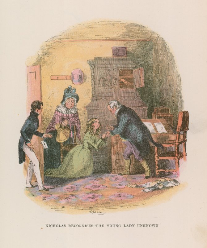Illustration till Nicholas Nickleby av Hablot Knight Browne