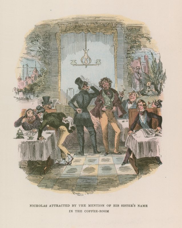 Illustration för Nicholas Nickleby av Hablot Knight Browne