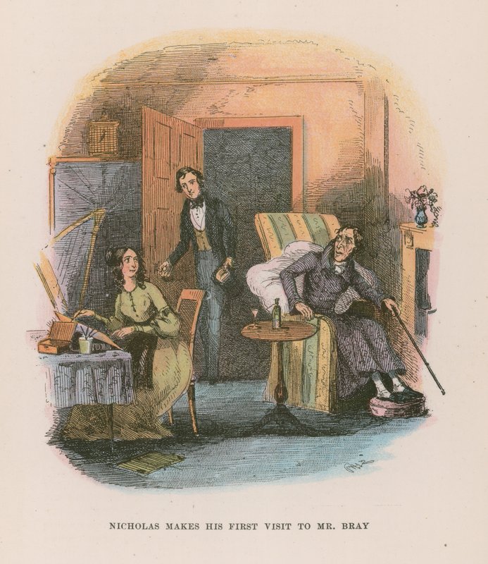Illustration till Nicholas Nickleby av Hablot Knight Browne