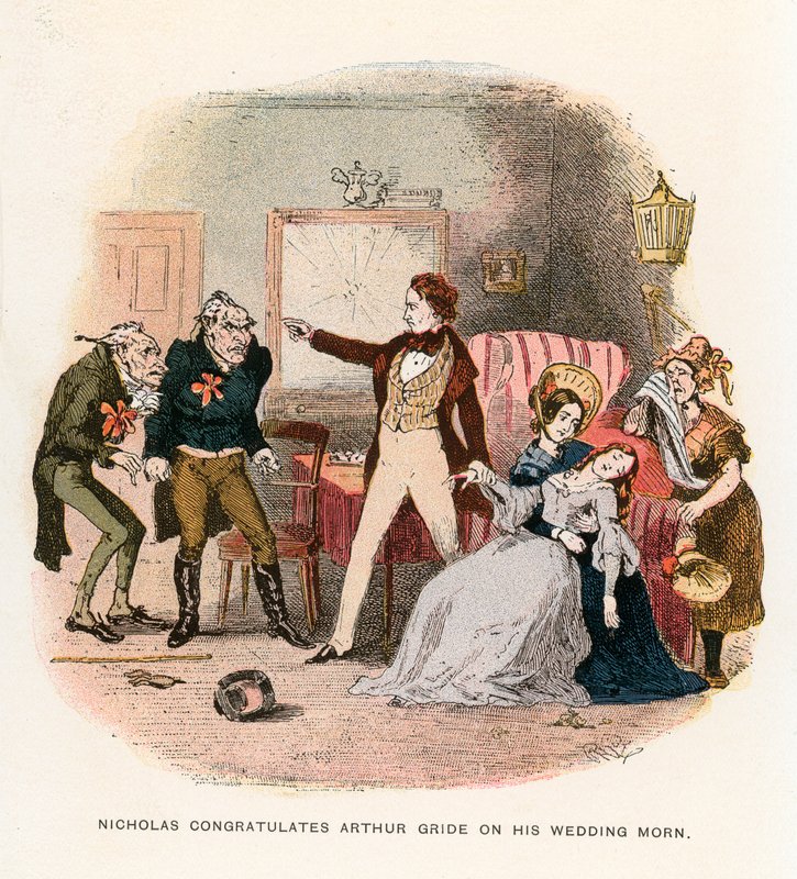 Illustration för Nicholas Nickleby av Hablot Knight Browne