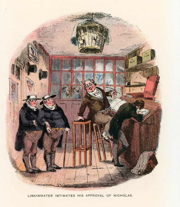 Illustration till Nicholas Nickleby av Hablot Knight Browne