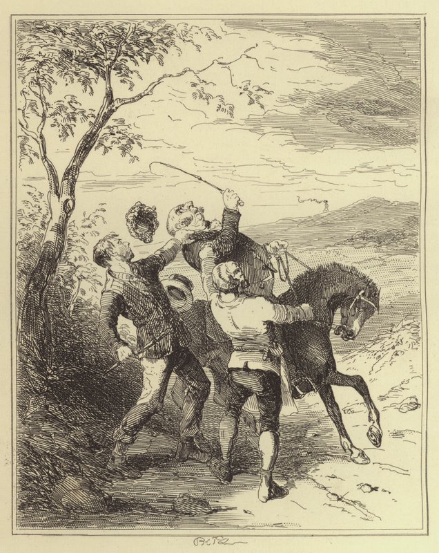 Jobling och Armstrong attackerar Mr Fairles av Hablot Knight Browne