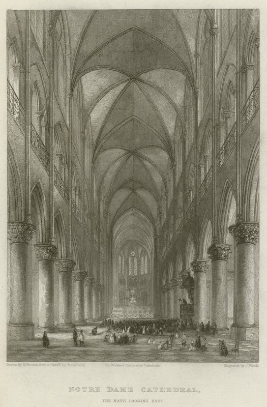 Notre Dame-katedralen, långhuset som ser österut av Hablot Knight Browne