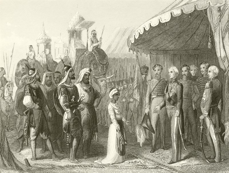 Överlämnande av Maharajah Dhuleep Singh till Sir Henry Hardinge av Hablot Knight Browne