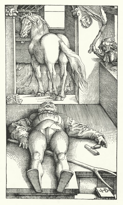 Den förhäxade brudgummen (gravyr) av Hans (after) Baldung Grien